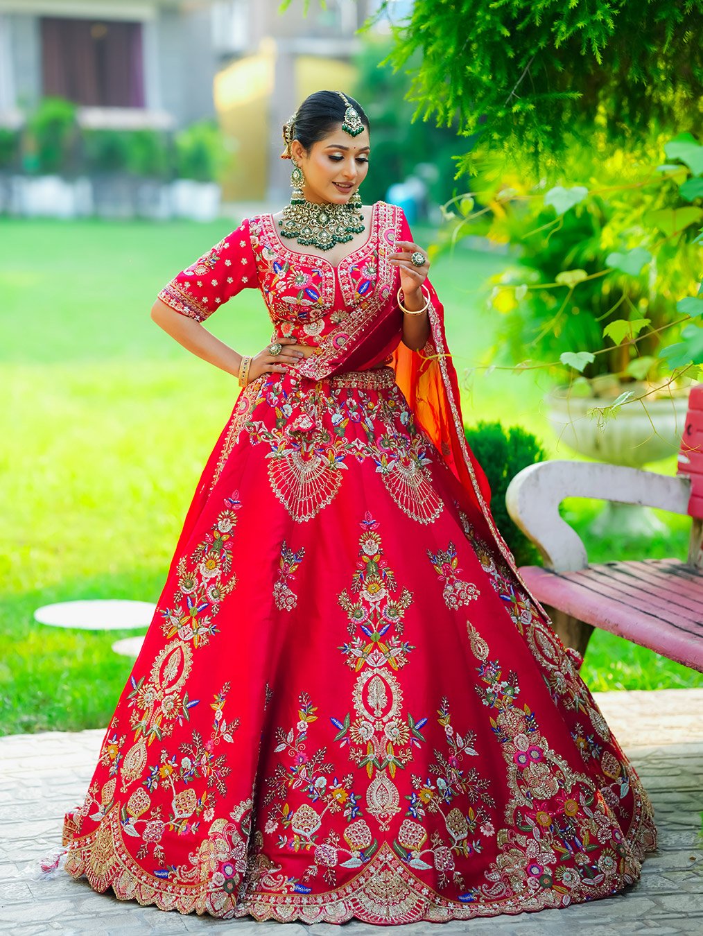 RaniSa Net Zari Embroidery Ghagra - Image 2