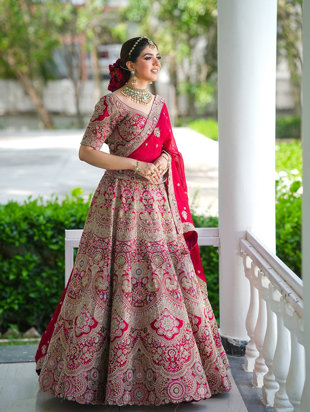 RaniSa Pink Ethnic Motif Hand Embroidered Set - Image 3