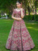 RaniSa Pink Ethnic Motif Hand Embroidered Set