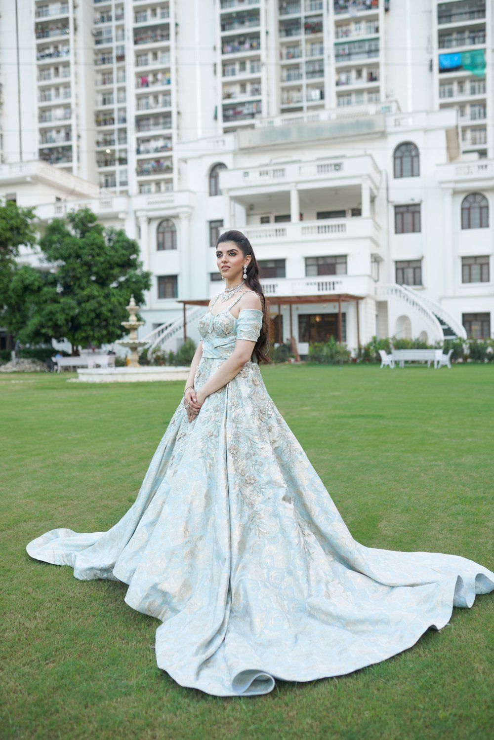 Ivory Opulence Embroidered Engagement Gown