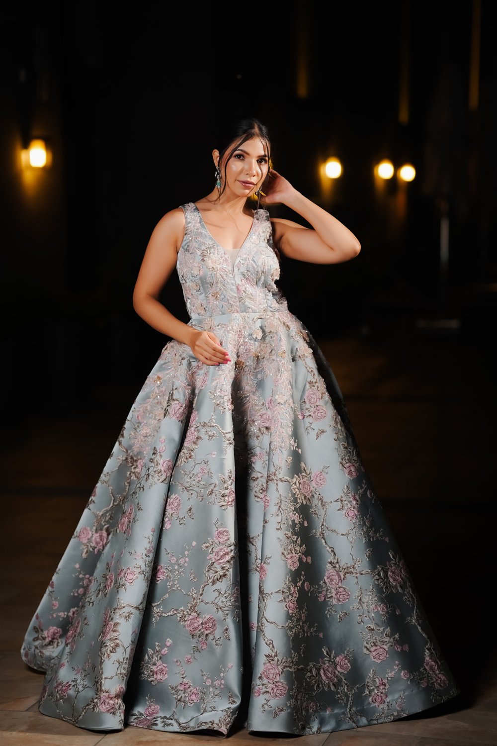 Floral Engagement Gown