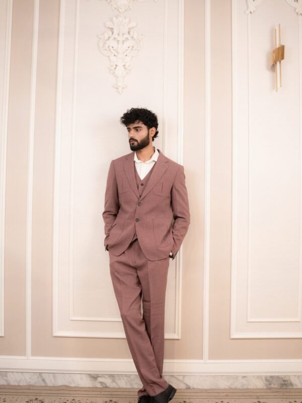 Men's Dusty Rose/Mauve 3-Piece Formal Suit (Imported from Istanbul, Turkey)