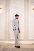 Men's Light Grey Textured 3-Piece Formal Suit (Imported from Istanbul, Turkey)