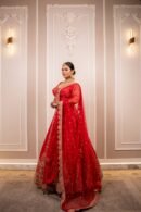 Regal Crimson Pure Silk Bridal Lehenga