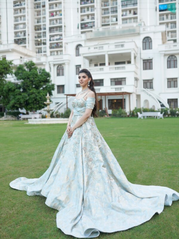 Ivory Opulence Embroidered Engagement Gown