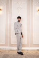 Men's Light Grey Textured 3-Piece Formal Suit (Imported from Istanbul, Turkey)