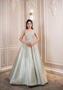 Celeste Sage Cut-Out Embellished Gown