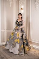 Gilded Sunflower Asymmetrical Couture Gown