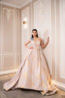 Seraphina Lavender & Gold Floral Corset Gown