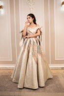 Gilded Peacock Feather Ballgown