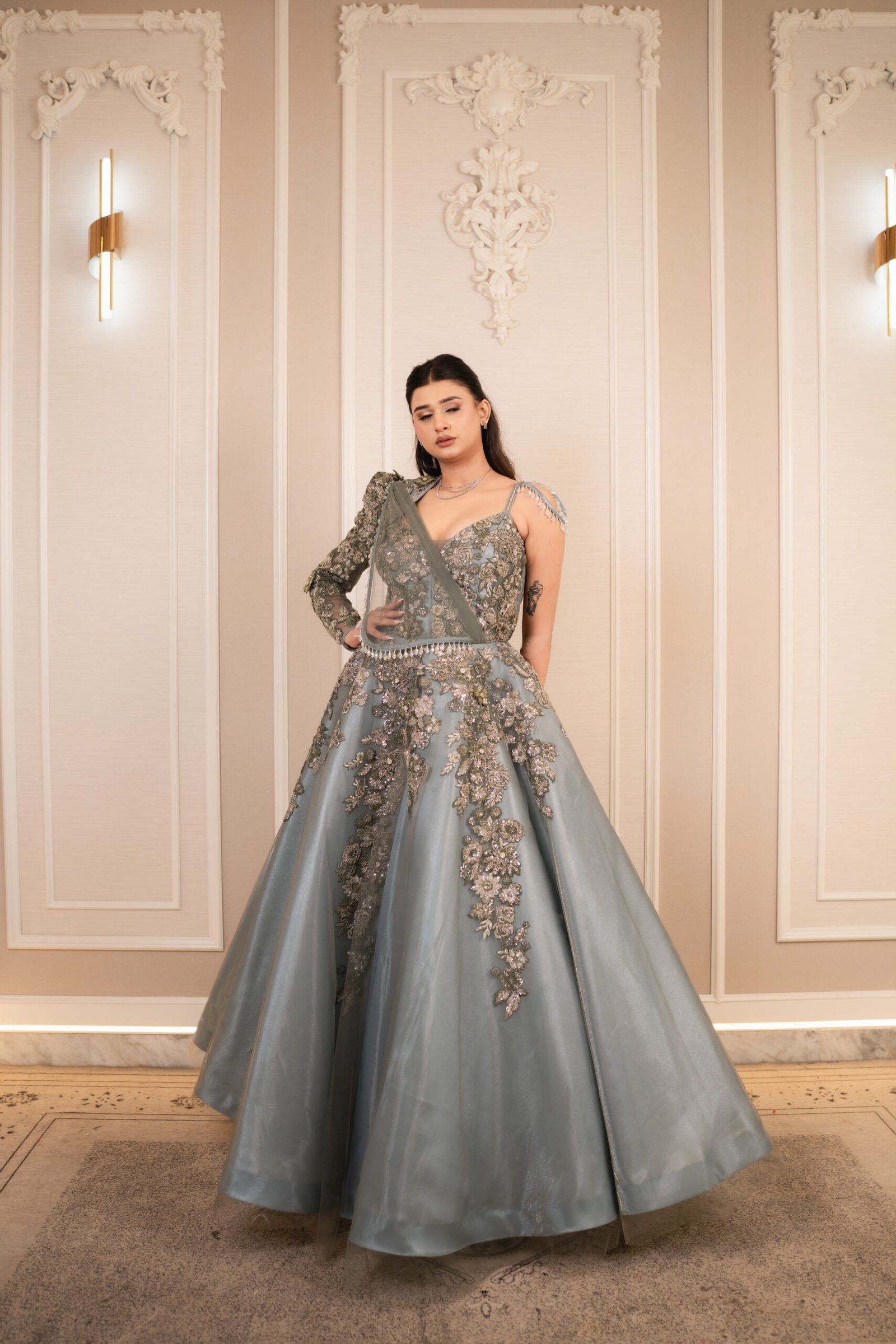 Sage Blossom Luxe Gown