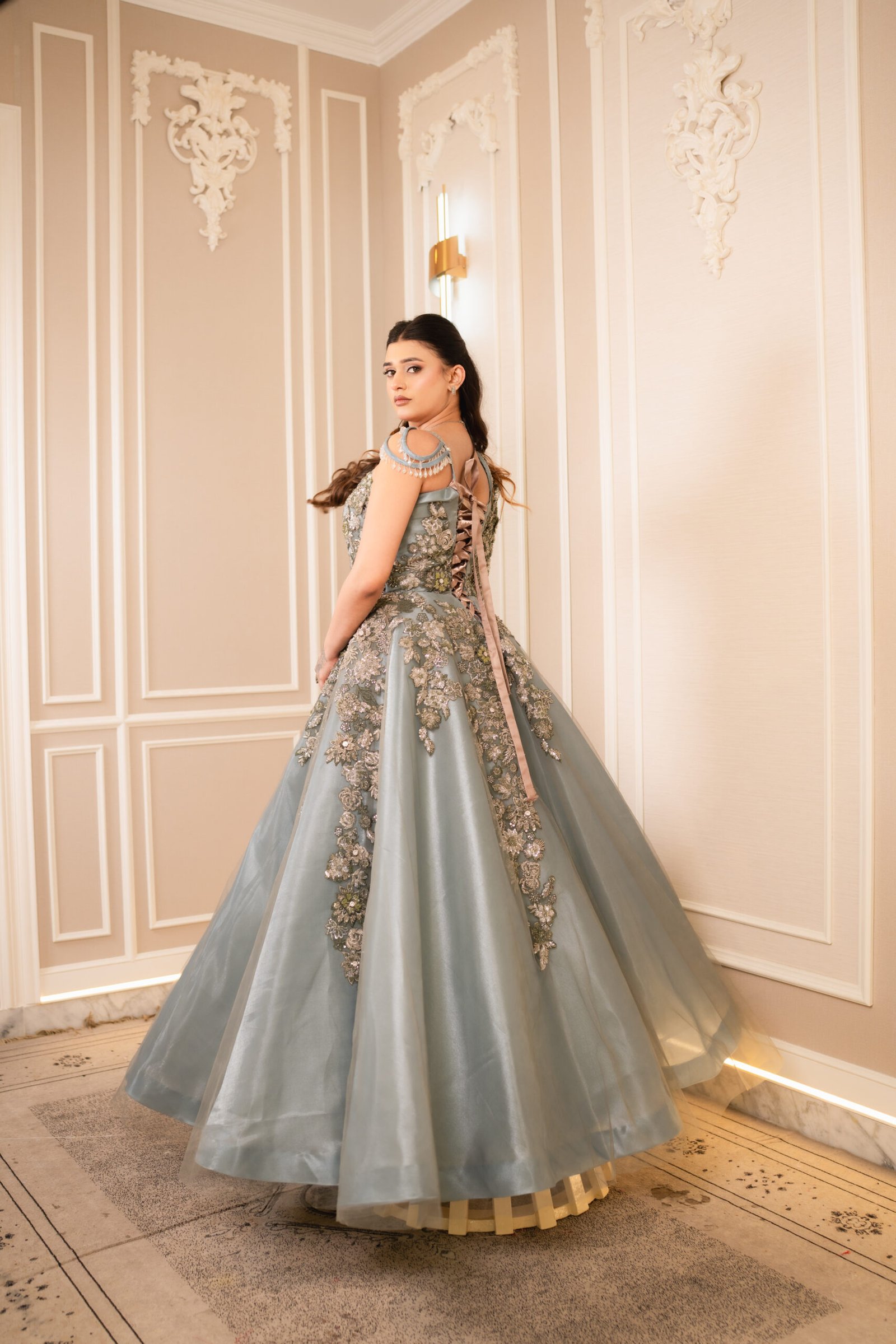 Sage Blossom Luxe Gown - Image 3