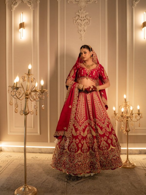 Imperial Sheesh Mahal Floral Lattice Lehenga Set